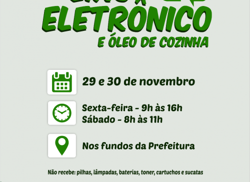 Foto-Coleta de Lixo Eletrnico ser dias 29 e 30 de novembro em Nova Petrpolis