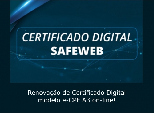 Foto-Renovao de Certificado Digital e-CPF modelo A3 poder ser feita de forma online